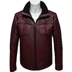 Leather 100 Ανδρικό Μπουφάν Χειμωνιάτικο Δερμάτινο Μπορντό 07-M-730