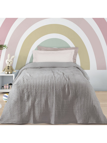 Das Home 1202 Παιδική Κουβέρτα Πικέ Βαμβακερή 160x220 Γκρι
