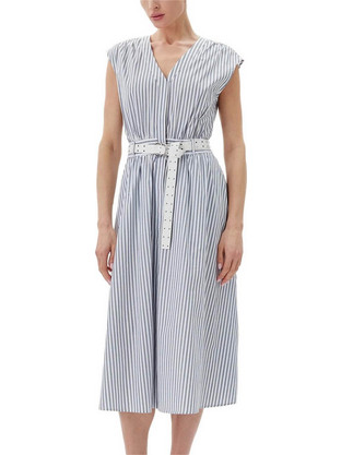 Michael Kors Midi Καλοκαιρινό Καθημερινό Φόρεμα Γαλάζιο MS5830KHJ7-409