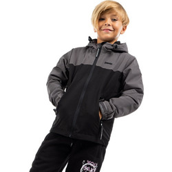 District75 Παιδικό Μπουφάν Softshell Αδιάβροχο Μαύρο Γκρι 224KBJA-276-072