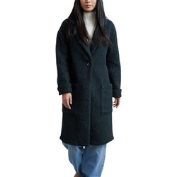 24colours Γυναικείο Παλτό Sherpa Μακρύ Navy Μπλε 90473A