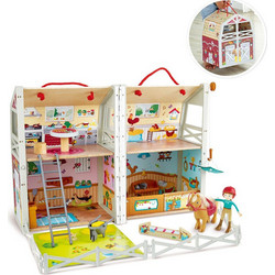 Hape Κουκλόσπιτο Φάρμα σε Βαλιτσάκι E3409