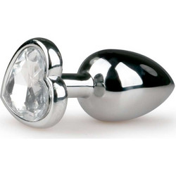EasyToys Metal Heart No 2 Πρωκτική Σφήνα Diamond Plug 7.4cm Ασημί