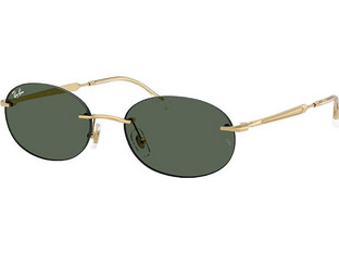 Ray-Ban RB3767 00171 Ανδρικά Γυαλιά Ηλίου Στρογγυλά Μεταλλικά Χρυσά με Πράσινο Φακό