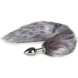 EasyToys Fox Tail No 5 Πρωκτική Σφήνα Tail Plug Ασημί Γκρι
