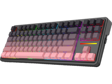 Redragon Antonium K728 Pro Ασύρματο Μηχανικό Gaming Πληκτρολόγιο TenKeyLess RGB Black Pink
