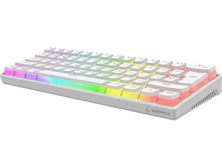 Rampage Radiant K11 Μηχανικό Gaming Πληκτρολόγιο 60% με Custom Red Διακόπτες RGB White