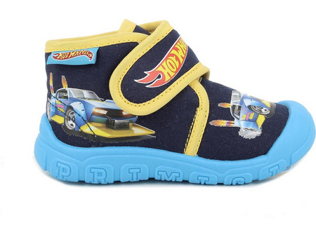 Primigi Hot Wheels Ανατομικές Χειμερινές Παιδικές Παντόφλες Μποτάκια για Αγόρι Navy Μπλε Γαλάζιες 8989522
