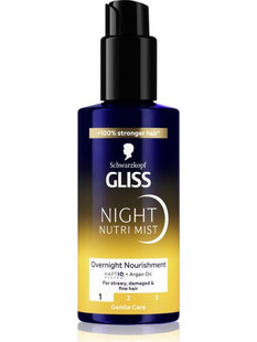 Schwarzkopf Gliss Oil Nutritive Night Nutri Mist Σπρέι Μαλλιών για Λάμψη 100ml