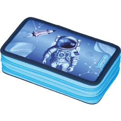Herlitz Cosmic Explorer Κασετίνα Γεμάτη με 2 Θήκες Μπλε 50049141