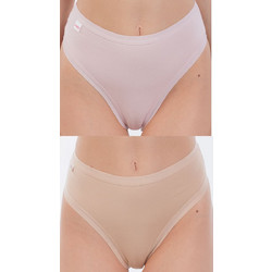 Mei Βαμβακερά Ψηλόμεσα Γυναικεία Slip 2Pack 2012-PI