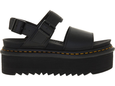 Dr. Martens Voss Καλοκαιρινές Γυναικείες Πλατφόρμες Χαμηλές Μαύρες 26725001-BLK