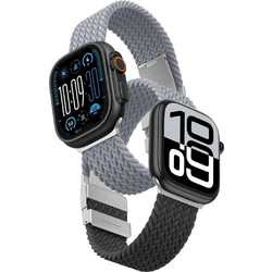 AMAZINGTHING Blend 2-pack Λουράκι Υφασμάτινο Grey Black / Grey (Apple Watch 45 / 46 / 49mm)