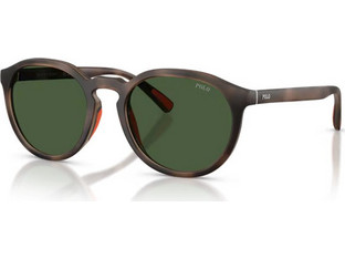 Polo Ralph Lauren PH4232U 597471 Ανδρικά Γυαλιά Ηλίου Στρογγυλά Κοκάλινα Καφέ με Μαύρο Φακό