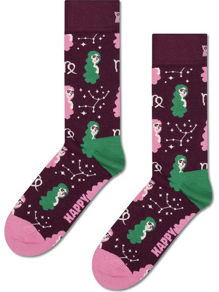 Happy Socks Ανδρικές Κάλτσες Ψηλές με Σχέδια Μπορντό P003389-1000