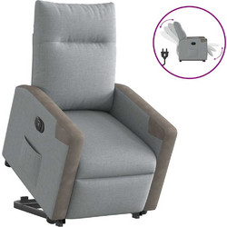 vidaXL Πολυθρόνα Relax με Υποπόδιο Ανακλινόμενη Γκρι 3324100