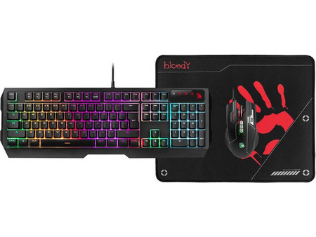 A4Tech Bloody B1700 Σετ Gaming Πληκτρολόγιο RGB Black