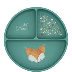 Sassi Πιάτο Σιλικόνης με Χωρίσματα & Βεντούζα Crunchy The Fox