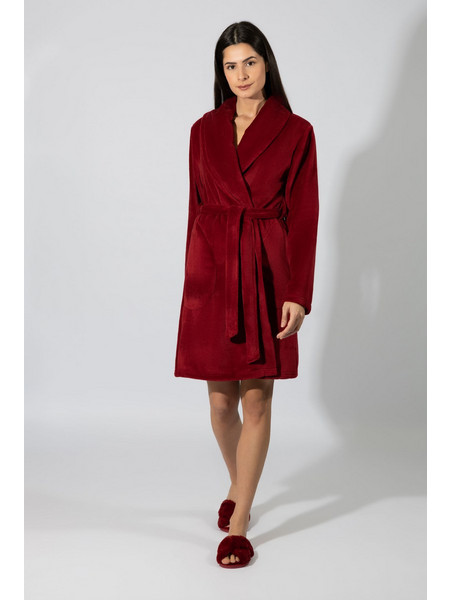 Harmony Γυναικεία Ρόμπα Χειμωνιάτικη Fleece Μπορντό 36-409713