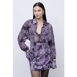 Ciel Concept Anthesis Μίνι Φούστα Υφασμάτινη Ψηλόμεση Floral Μωβ CIE-FW25-GR1033