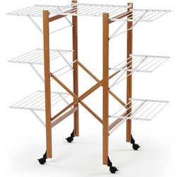 Wood 602 Πτυσσόμενη Απλώστρα Ρούχων Δαπέδου 132x137x68cm