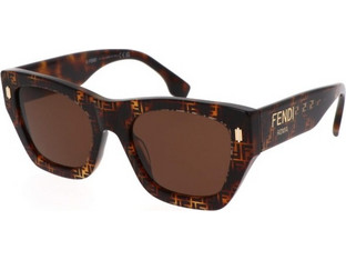 Fendi FE40100I 55E Γυναικεία Γυαλιά Ηλίου Πεταλούδα Κοκάλινα Ταρταρούγα με Καφέ Φακό