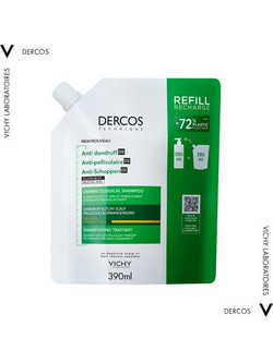 Vichy Dercos Anti-Dandruff DS Refill Σαμπουάν κατά της Ξηροδερμίας & της Πιτυρίδας για Ξηρά Μαλλιά 390ml