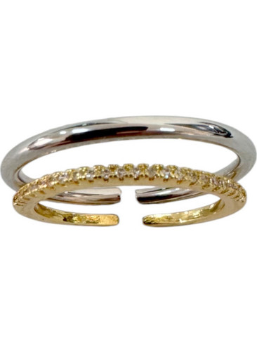 RO Accessories Γυναικεία Δαχτυλίδια Σειρέ Μισόβερα Xρυσά Ασημί R154