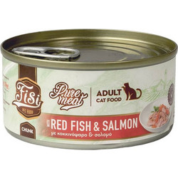 FISI Pure Meat Adult Chunks with Red Fish & Salmon 170gr