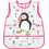 BabyOno Penguin Αδιάβροχη Σαλιάρα Ποδιά Πλαστική με Αυτοκόλλητο Τσέπη & Μανίκια Φούξια