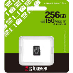 Kingston Canvas Select Plus Gen3 microSDXC 256GB Class 10 U1 V10 UHS-I A1 150MB/s