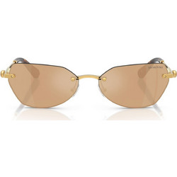 Swarovski SK7038 40077J Γυναικεία Γυαλιά Ηλίου Πολυγωνικά Μεταλλικά Χρυσά με Καφέ Φακό