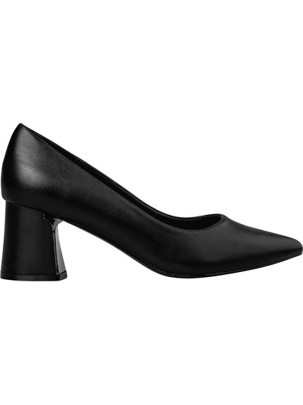 Envie Shoes Γόβες Δερμάτινες με Χοντρό Χαμηλό Τακούνι Μαύρες E45-22401-34