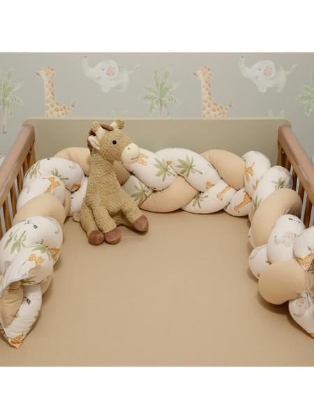 Baby Oliver Des 424 Πάντα Κούνιας Πλεξούδα Λευκό Μπεζ 20x200cm