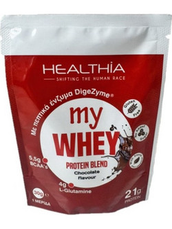 Healthia My Whey Chocolate Πρωτεΐνη Ορού Γάλακτος Χωρίς Γλουτένη 30gr