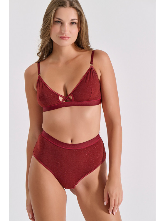 Milena By Paris Bralette χωρίς Μπανέλα Μπορντό 10201