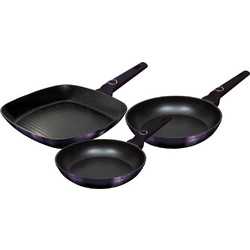 Berlinger Haus Purple Eclipse Collection Σετ Τηγάνια Αλουμινίου με Αντικολλητική Επίστρωση Titanium 3τμχ BH-7104