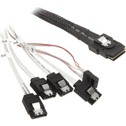 Silverstone CPS03 Καλώδιο Σκληρού Δίσκου mini SAS to 7-Pin SATA II 0.5m Black