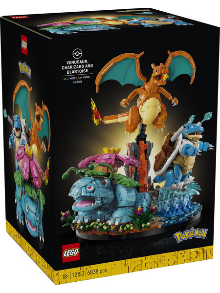 Lego Pokemon Venusaur, Charizard & Blastoise για 18+ Ετών 72153