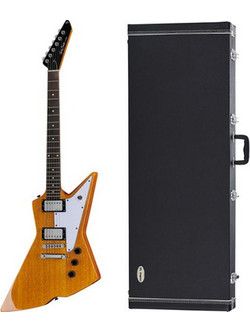 Harley Benton EX-76 Classic with Case Ηλεκτρική Κιθάρα Explorer με Μαγνήτες HH & Ταστιέρα Amaranth Antique Natural
