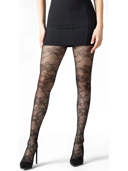 Ider Καλσόν 20 Den Floral Μαύρο 7012410