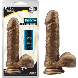Chisa Novelties Ben Dover Ρεαλιστικό Dildo με Βεντούζα & Όρχεις 19cm Καφέ