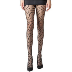 Ider Καλσόν 20 Den με Στρας Animal Print Μαύρο 7012412-045