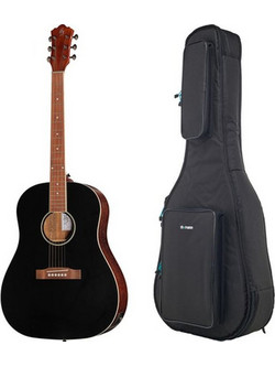 Harley Benton HBJ-45E Satin Black wit Bag