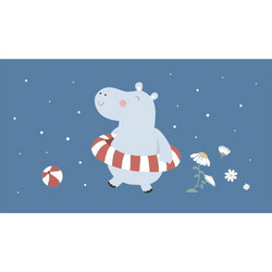 Monneka Hippos Παιδική Πετσέτα Θαλάσσης Microfiber Μπλε 90x160cm 61-93517
