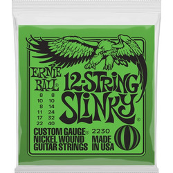 Ernie Ball 2230 Slinky Σετ 12 Χορδές Ηλεκτρικής Κιθάρας Nickel Plated Steel 8-40"