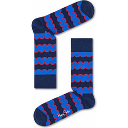 Happy Socks Squiggly Ανδρικές Κάλτσες Ψηλές με Σχέδια Royal Blue SQU01-6000