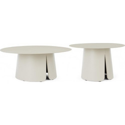Kare Design Bryan Στρογγυλό Τραπέζι Κήπου Αλουμινίου Λευκό 2τμχ 0663683