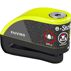 Viro e-Stop Κλειδαριά Δισκόφρενου Μηχανής 6mm με Συναγερμό Κίτρινη