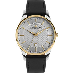 Jacques Lemans London Ανδρικό Ρολόι με Μαύρο Δερμάτινο Λουράκι 1-2193E